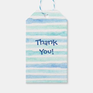 blue white watercolors thank you tags for favors ギフトタグ