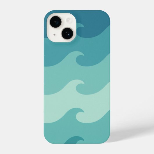 "Blue & White Wave Minimalist Phone Case – Calm iPhoneケース (裏面)