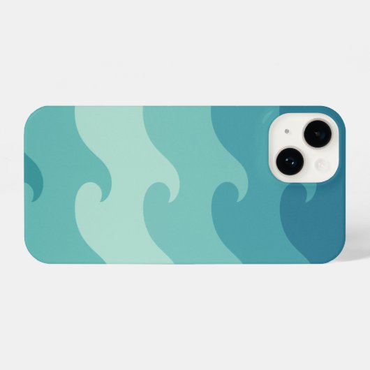 "Blue & White Wave Minimalist Phone Case – Calm  iPhoneケース (裏面横)