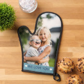 Blue & White We Love You Photo 鍋つかみ (トップダウン)