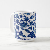 Blue White Wildflower French Country Chinoiserie  コーヒーマグカップ (正面左)