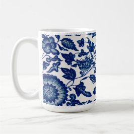 Blue White Wildflower French Country Chinoiserie  コーヒーマグカップ