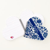 Blue White Wildflower French Country Custom Name  ノートブック (内部)