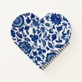 Blue White Wildflower French Country Custom Spiral ノートブック (裏面)