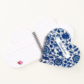 Blue White Wildflower French Country Custom Spiral ノートブック (内部)