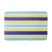 Blue White Yellow Summer Stripes バスマット (正面)