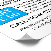 Blue Wi-Fiロゴ、コンピュータ修復スペシャリスト広告 ポスター (角)