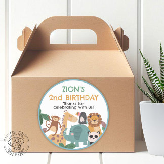 Blue Wild Animal ラウンドシール