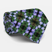 Blue Wild Chicory Flowers Abstract Pattern        ネクタイ (ロール)