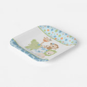 Blue Wild Safari Jungle Animals Party Paper Plate ペーパープレート (傾斜あり)