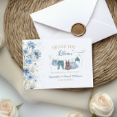 Blue Wildflower Baby in Bloom Baby Shower  サンキューカード