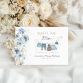Blue Wildflower Baby in Bloom Baby Shower  サンキューカード