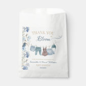 Blue Wildflower Baby in Bloom Baby Shower Thanks フェイバーバッグ (正面)