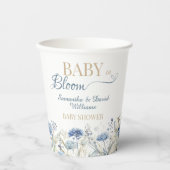 Blue Wildflower Baby in Bloom Garden Baby Shower 紙コップ (正面)