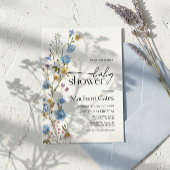 Blue Wildflower Baby Shower Invitation  招待状