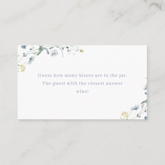 Blue Wildflower boho推測する多くのキスゲーム エンクロージャーカード (裏面)