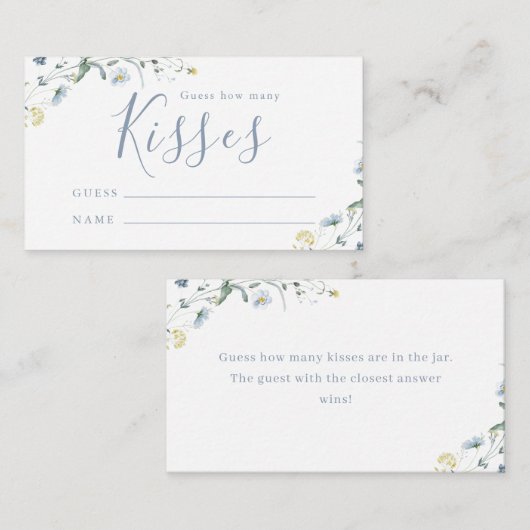 Blue Wildflower boho推測する多くのキスゲーム エンクロージャーカード (正面/裏面)