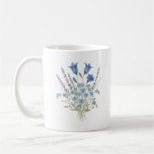 Blue Wildflower Bouquet コーヒーマグカップ (左)