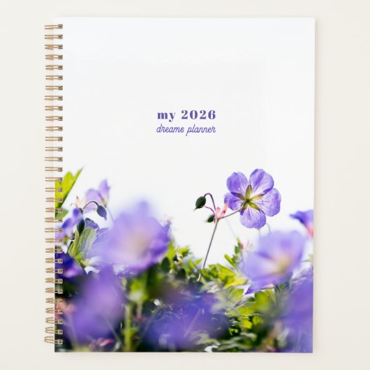 Blue Wildflower Dreams Planner プランナー手帳 (正面)