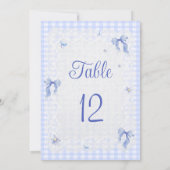 Blue Wildflower Floral  Bow Gingham Table Number (裏面)