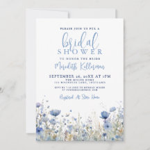 Blue Wildflower Floral Bridal Shower