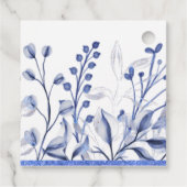 Blue Wildflower Frame Something Blue Baby Shower  フェイバータグ (裏面)