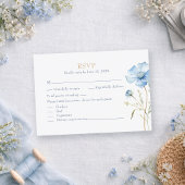 Blue Wildflower Garden Wedding RSVP Card