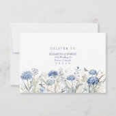 Blue Wildflower Garden Wedding RSVP Card (裏面)