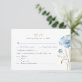 Blue Wildflower Garden Wedding RSVP Card (スタンド正面)