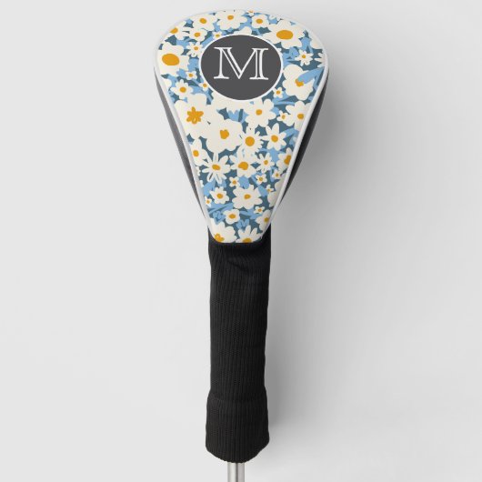 Blue Wildflower Golf Head Cover ゴルフヘッドカバー (正面)