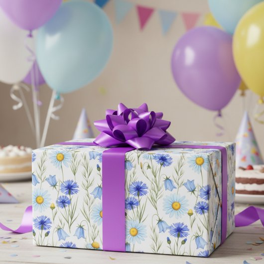 Blue Wildflower Meadow ラッピングペーパー