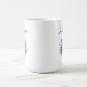 Blue Wildflower Name Mug – Floral Custom Gift コーヒーマグカップ (中央)