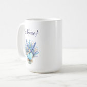 Blue Wildflower Name Mug – Floral Custom Gift コーヒーマグカップ (正面左)