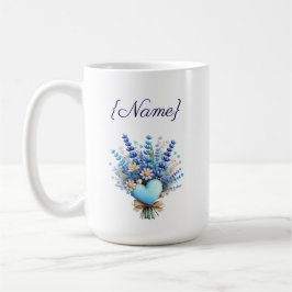 Blue Wildflower Name Mug – Floral Custom Gift コーヒーマグカップ