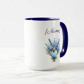 Blue Wildflower Name Mug – Floral Custom Gift マグカップ (正面右)