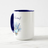 Blue Wildflower Name Mug – Floral Custom Gift マグカップ (正面左)