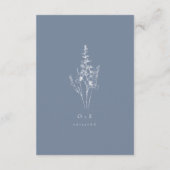 Blue Wildflower RSVP Card Periwinkle Wedding エンクロージャーカード (裏面)