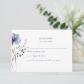 Blue Wildflower RSVP Card with Addressed Back (スタンド正面)