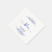 Blue Wildflower Something Blue Baby Shower スタンダードカクテルナプキン (角)