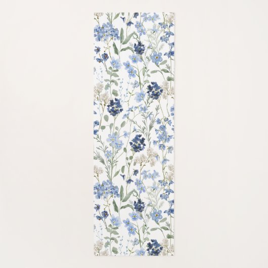 Blue Wildflower Watercolor  ヨガマット (裏面)