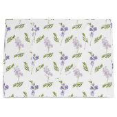 Blue Wildflower Watercolor  ラージペーパーバッグ (正面)