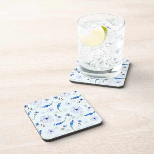 Blue Wildflower Watercolor Coaster コースター (右側)