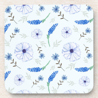 Blue Wildflower Watercolor Coaster コースター