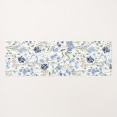 Blue Wildflower Watercolor Custom Name ヨガマット (裏面(横))