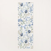 Blue Wildflower Watercolor Custom Name ヨガマット (裏面)