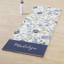 Blue Wildflower Watercolor Custom Name