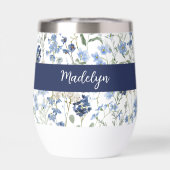 Blue Wildflower Watercolor Monogram Name (背面)