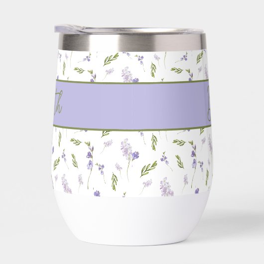 Blue Wildflower Watercolor Monogram Name  (右面)