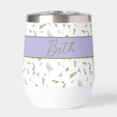 Blue Wildflower Watercolor Monogram Name  (正面)