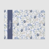 Blue Wildflower Watercolor Name 薄葉紙 (正面)